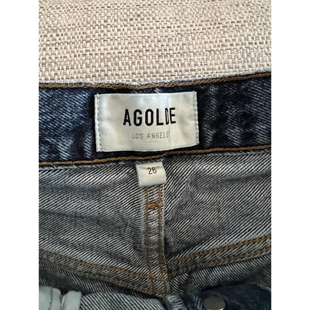 AGOLDE Dame High Rise Wide Leg Size 26 Control Jeans Cuffed Rigid Denim - Picture 5 of 8